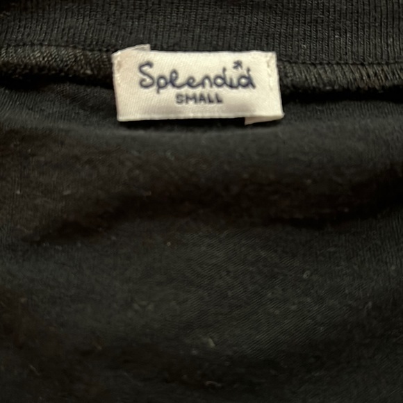 SPLENDID Black V Neck Short Sleeve Tee Size S - Picture 4 of 5